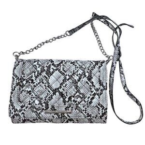 Steve‎ Madden Snake Print Crossbody Organizer Bag Faux Leather Designer Travel